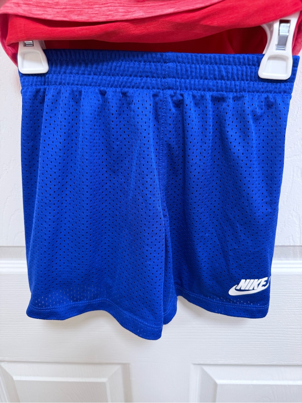 Nike Kids' Red Graphic Swoosh Tee and Blue Short Set, Size 5 - Picture 3 of 5